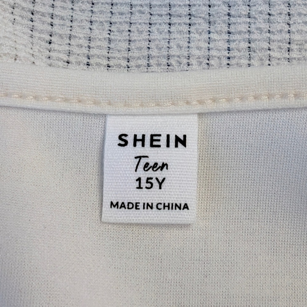 SHEIN Teen Off White Pleated Dress and Floral Bolero 2 Piece Set Size 15Y - Picture 5 of 10